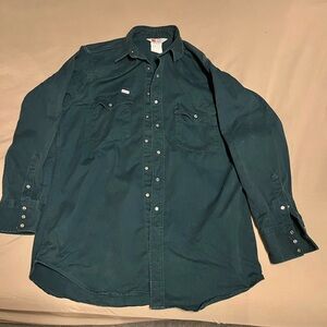 Carhartt Men's Forest Green Button Down western Shirt